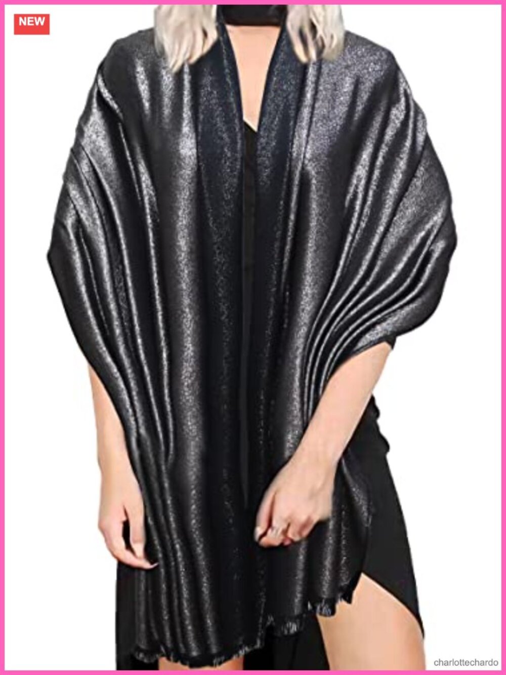 Metallic Pashmina Shawl Wrap Two Tone Long Party Scarf Evening Dress